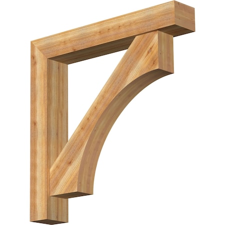 Ekena Millwork Westlake Block Rough Sawn Bracket w/ Offset Brace, Western Red Cedar, 8"W x 48"D x 48"H BKT0806X48X48WTL05RWR